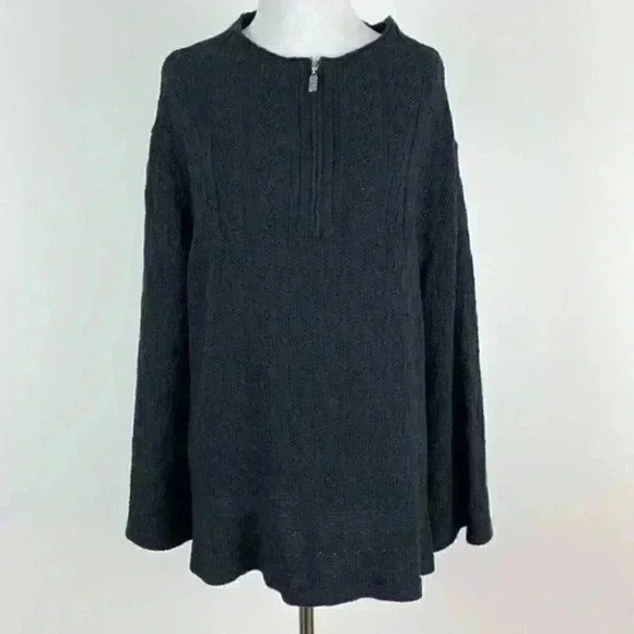 Coldwater creek sweater size M black knit half zip - Picture 10 of 10